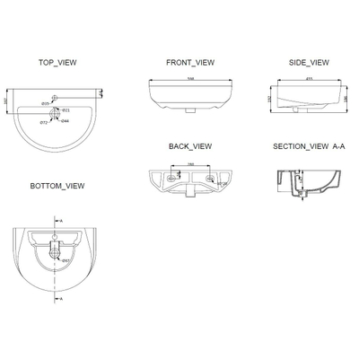 Xellanz Fold lavabo 60 x 45 cm blanc brillant