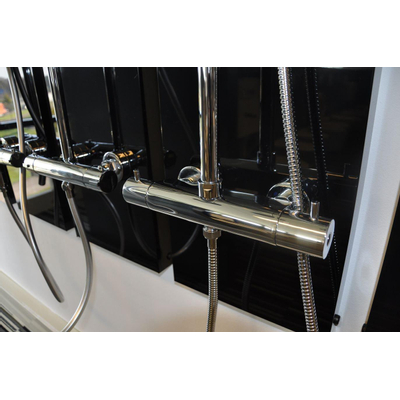 Wiesbaden Caral Ensemble de douche pluie thermostatique en surface chrome