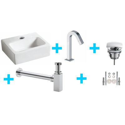 Wiesbaden One Pack Mini Leto Lavabo WC avec Kappa chrome