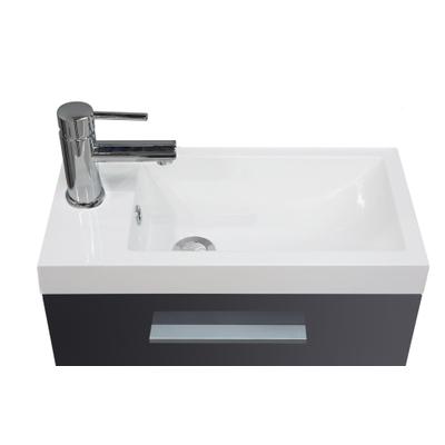 Xellanz Emma meuble de lavabo avec vasque 50 x 25 x 50 cm gris haute brillance