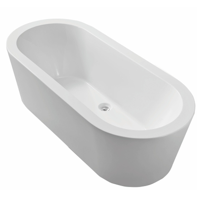 Xellanz Bianco Baignoire îlot 178 x 80 cm acrylique blanc brillant avec bonde blanc brillant