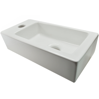 Wiesbaden Rhea S Mini fontein links - 36.5x18x9cm - keramiek - glans wit
