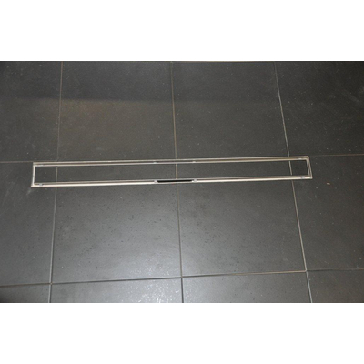 Wiesbaden Grille de carrelage pour caniveau de douche 100 x 7 cm en acier inoxydable