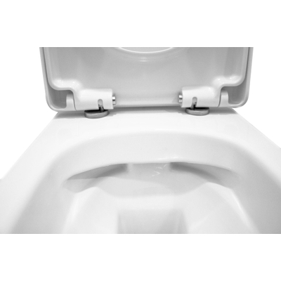 Wiesbaden Vesta Pack WC sans bride 47cm avec réservoir encastrable, cuvette Compact à fond creux et abattant frein de chute déclipsable avec plaque de commande Sigma01 blanc