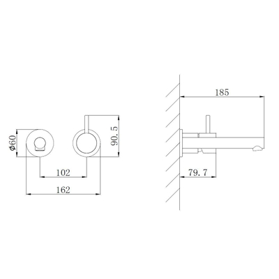 Wiesbaden Style Mitigeur lavabo encastré noir mat