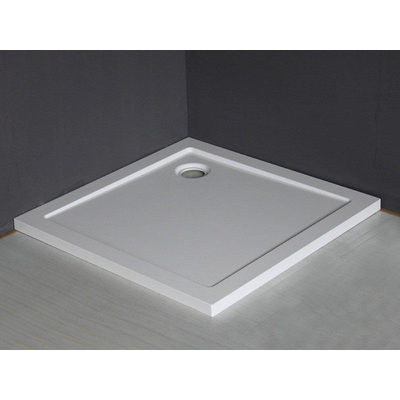 Xellanz Receveur de douche luxueux carré en préimprégné 90x90x4 blanc