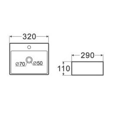 Wiesbaden Leto Lave mains 32x29x11cm Blanc SECOND CHOIX