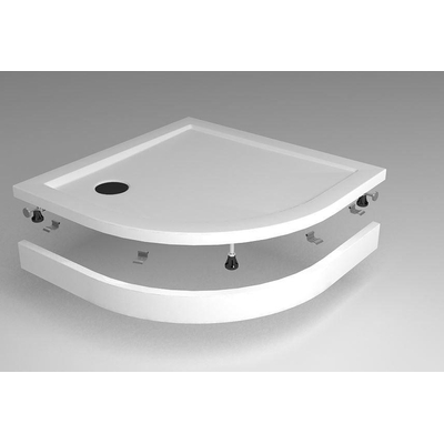 Wiesbaden Panneau de recouvrement avec pieds pour receveur de douche quart de rond 90 x 90 x 4 cm blanc brillant
