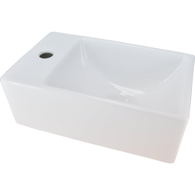 Wiesbaden Rhea XXS lavabo suspendu gauche 30,5 x 18 x 11 cm céramique brillant blanc