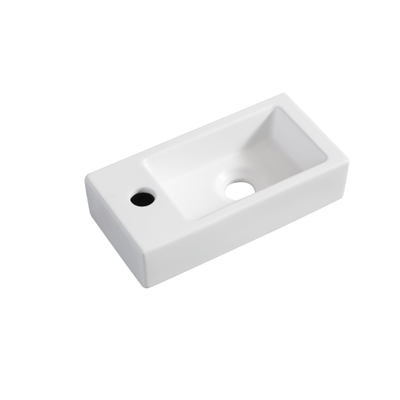Wiesbaden Rhea S mini fontaine gauche 36,5 x 18 x 9 cm céramique blanc mat