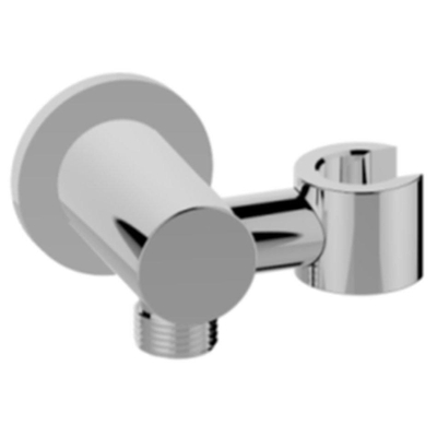 Wiesbaden UniMatch Coude mural avec support de douchette orientable rond 1/2" chrome