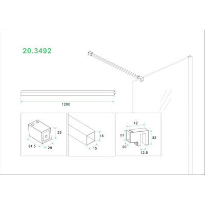 Wiesbaden Slim barre de stabilisation 120 cm acier brossé