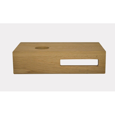 Wiesbaden Oak Pack lave-mains avec tablette 40x21x10cm avec robinet lave-mians et vasque gauche