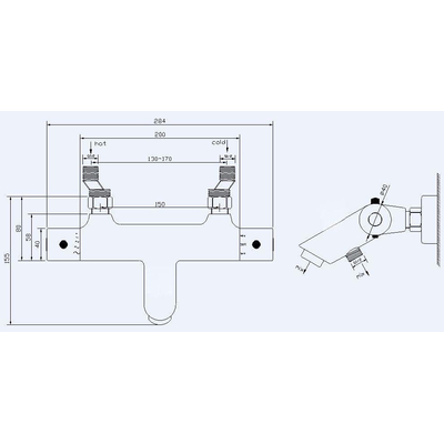 Xellanz Rio thermostatische badmengkraan 15 cm chroom