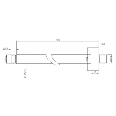 Wiesbaden Unimatch bras de douche - 20cm - plafond - chromé