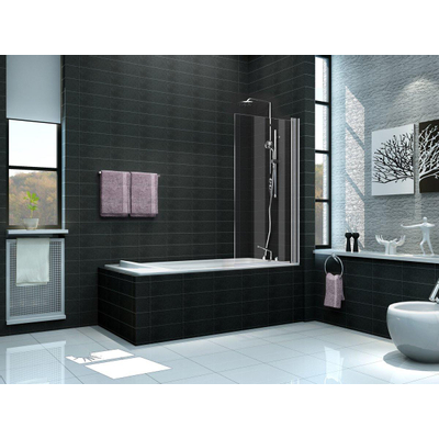 Wiesbaden Palmo paroi de baignoire pivotante 800 x 1500 x 6 mm verre clair nano/chrome