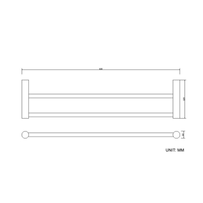 Wiesbaden Ida dubbele handdoekrek 60cm chroom