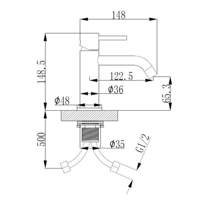 Wiesbaden Style Mitigeur lavabo mat noir