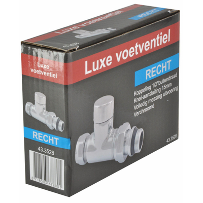 Riko luxe regeltee 1/2''x15 (M22) knel recht chroom