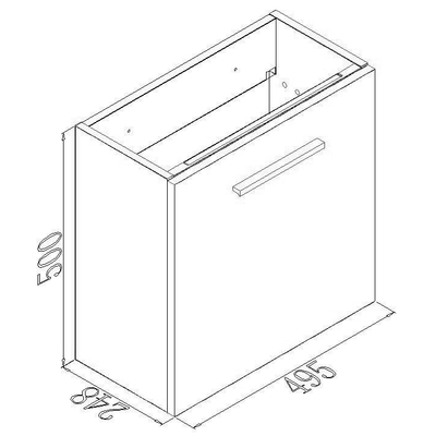 Xellanz Emma meuble lave-mains + lavabo 50 x 25 x 50 cm veinure bois gris