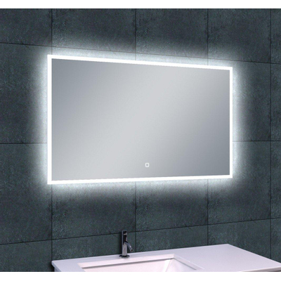 Wiesbaden Quatro Miroir avec éclairage LED 100x60cm avec intérrupteur et protection contre l'eau en pluie aluminium