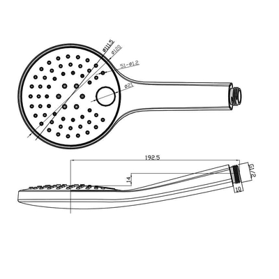 Wiesbaden Clic handdouche 2 standen chroom OUTLETSTORE