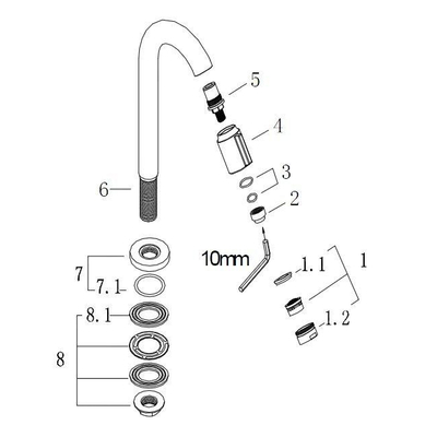 Wiesbaden Victoria toiletkraan - 1/2'' - zwart mat SHOWROOMMODEL