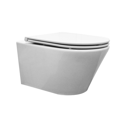 Wiesbaden Vesta hangtoilet – verdekte bevestiging – diepte 52 cm – met Flatline 2.0 softclose zitting – glans wit