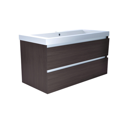Wiesbaden Vision lavabo simple avec 1 trou de robinet 100x46x5,5 cm en marbre synthétique brillant blanc