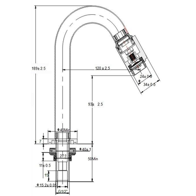 Wiesbaden Caral Victoria fonteinkraan 1/2'' mat zwart