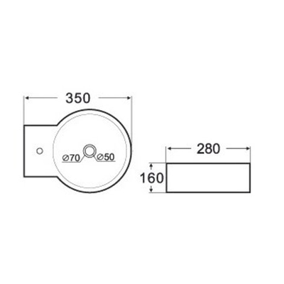 Wiesbaden Kronos lavabo 32 x 27,5 x 16 cm céramique brillant blanc
