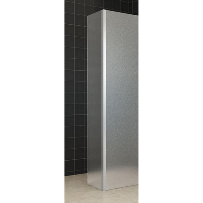 Wiesbaden Panneau latéral 35 x 200 cm avec profil d'angle pour douche à l'italienne chrome avec verre mat intégral NANO 10 mm