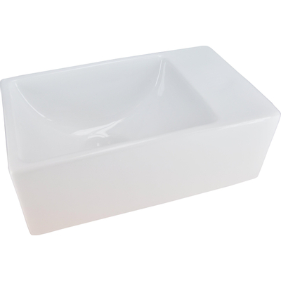 Wiesbaden Rhea XXS lavabo sans trou de robinet droit 30,5 x 18 x 11 cm céramique brillant blanc