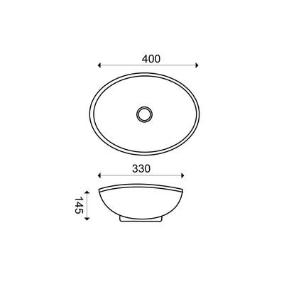 Wiesbaden Barco vasque ovale 40 x 33 x 14,5 cm céramique mat noir