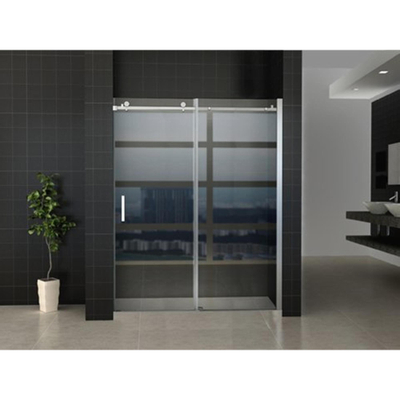 Wiesbaden Slide Porte coulissante pour niche 1600 x 2000 x 8 mm verre clair nano chrome
