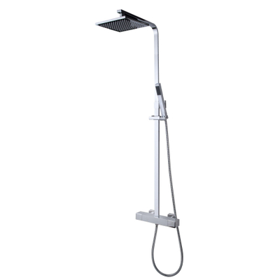 Wiesbaden Rombo douche opbouwset plus thermostatische kraan chroom SHOWROOMMODEL