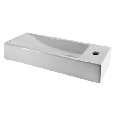 Wiesbaden Trim mini lavabo d'angle droit 38 x 14 x 8 cm céramique blanc brillant