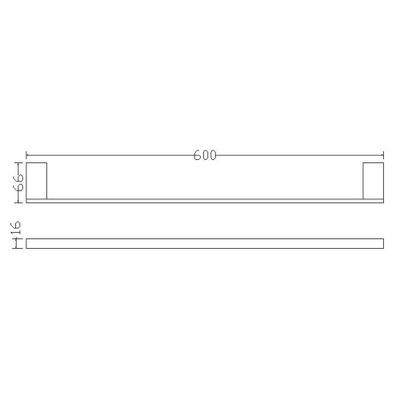 Wiesbaden Eris Barre porte serviettes simple 60cm chrome