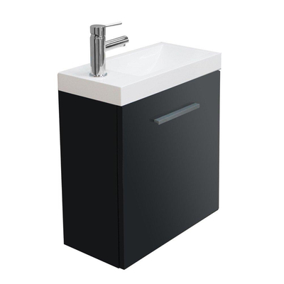 Xellanz Emma meuble de lavabo avec vasque 50 x 25 x 50 cm gris haute brillance