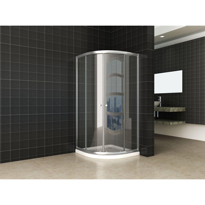 Saniclass Cansano 2.0 Cabine de douche quart de rond avec porte coulissante 100x100x190cm verre clair Chrome