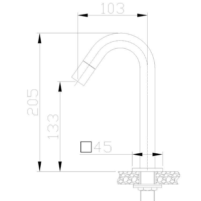 Xellanz Kappa fonteinkraan met gebogen uitloop 1/2" chroom