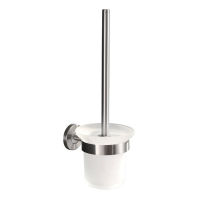 Wiesbaden 304 toiletborstel met houder mat glas/RVS OUTLETSTORE