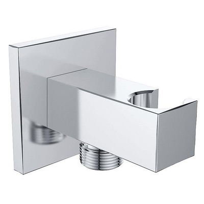 Wiesbaden coude mural avec support de douche carrée 1/2" chrome