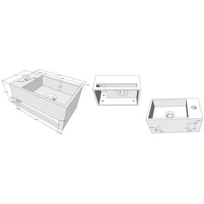 Wiesbaden Julia fontein links Solid surface 35 x 20 x 16 cm betonlook