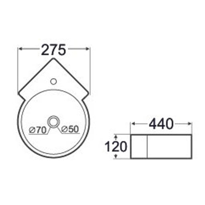 Wiesbaden Atlas lave-mains d'angle 44 x 27,5 x 12 cm céramique brillant blanc