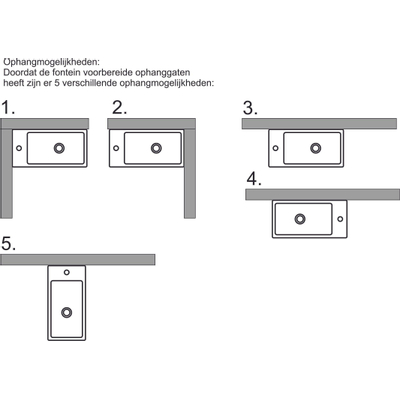 Xellanz Metis rechthoekig fontein 50x25x13 wit L/R