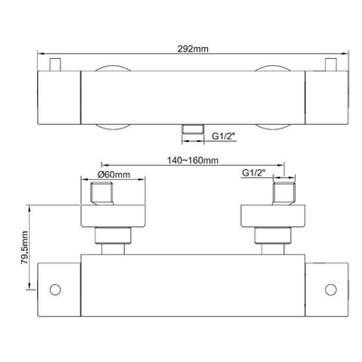 Wiesbaden Caral Cool Touch Mitigeur thermostatique de douche chrome