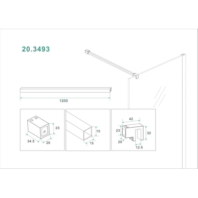 Wiesbaden Slim Barre de renfort 120cm Blanc mat