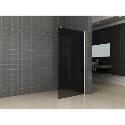 Wiesbaden Comfort inloopdouche 900 x 2000 x 10 mm nano rookglas/chroom