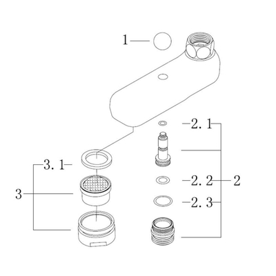 Xellanz Baduitloop met omstelknop chroom